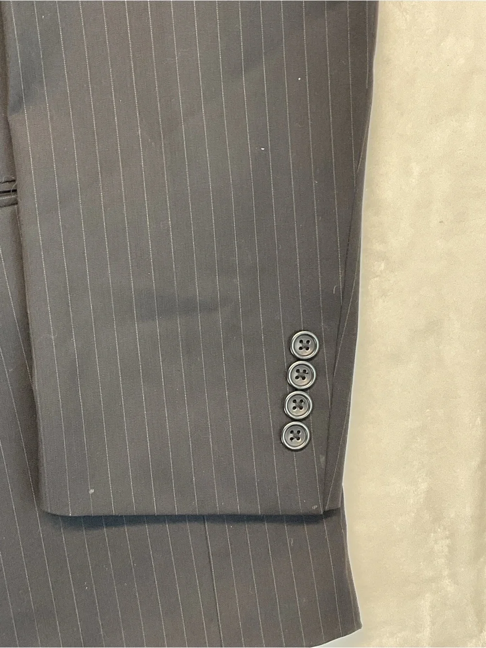 Pronto Uomo Black Pinstripe Two-Button Suit Jacket Size 48R